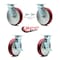 Service Caster 8 Inch Poly on Aluminum Caster Set with Roller Bearing 2 Swivel Lock 2 Brake SCC SCC-30CS820-PAR-BSL-2-TLB-2 - alternate 4